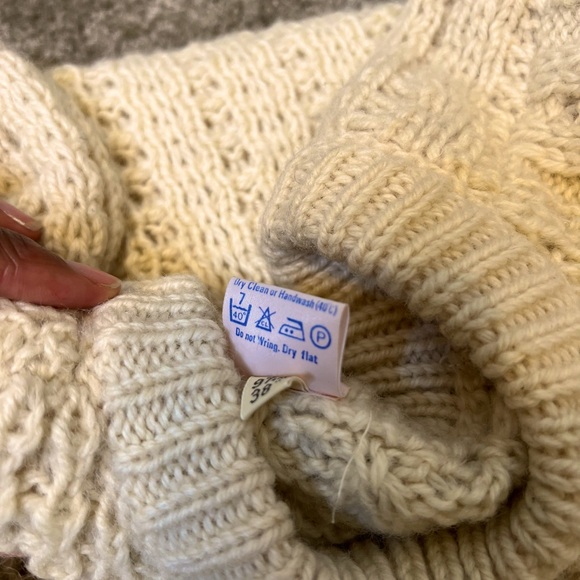 VINTAGE Hand knit Made in Ireland New Wool Fisherman Crewneck Sweater. SZ: 38 - Picture 12 of 13